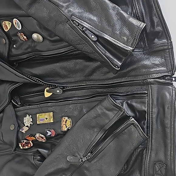 First Classics Black Leather Gear Men's Motorcycle Biker Jacket Size XL - Picture 13 of 16